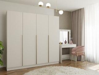 SZAFA SENSO 4D 200 CM 4 DRZWI ZŁOTE UCHWYTY DO SALONU SYPIALNI KASZMIR BEŻ