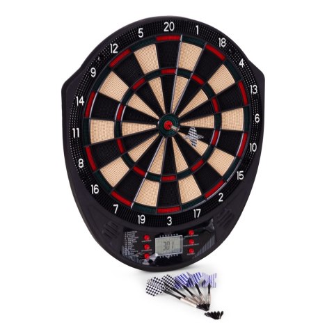 Elektroniczna tarcza do darta gry w rzutki lotki tablica LCD 41 cm 26 gier zestaw 6 rzutek
