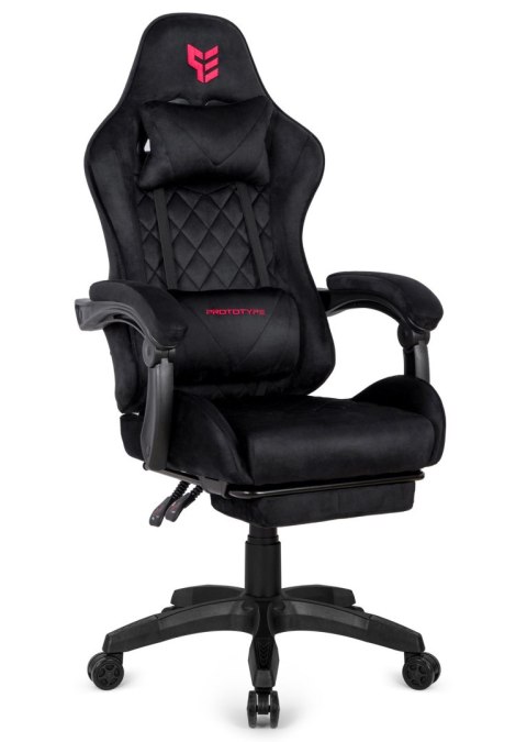 Fotel obrotowy gamingowy XL POKER PRO BLACK ALCANTARA