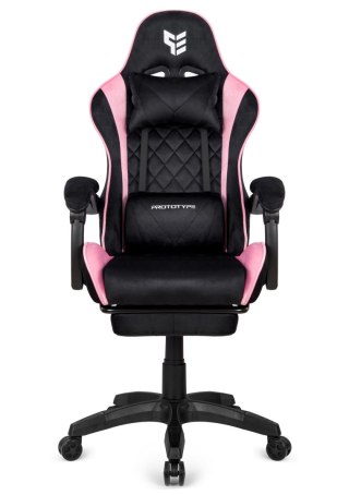 Fotel obrotowy gamingowy XL POKER PRO PINK ALCANTARA
