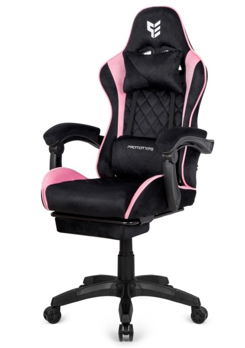 Fotel obrotowy gamingowy XL POKER PRO PINK ALCANTARA