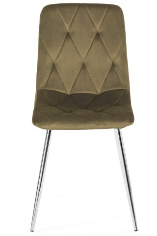 Krzesło tapicerowane BORGO VELVET BROWN SILVER