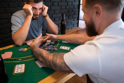 ZESTAW DO POKERA BLACKJACKA 500 ŻETONÓW 2 TALIE KART KOŚCI MATA DO GRY ZAMYKANA WALIZKA