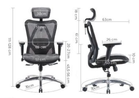 Fotel ergonomiczny ANGEL biurowy obrotowy kalistO szary