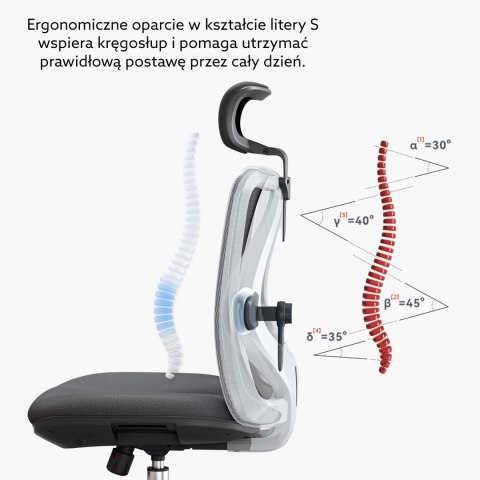 Fotel ergonomiczny ANGEL biurowy obrotowy eurOpa plus z podnóżkiem