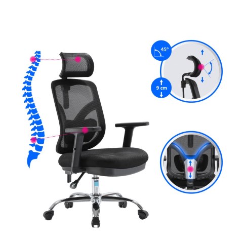 Fotel ergonomiczny ANGEL biurowy obrotowy jOkasta Szara