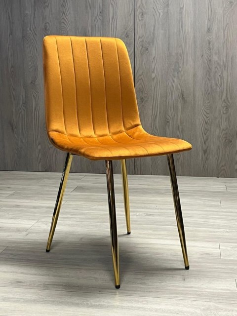 Krzesło tapicerowane AURORA VELVET BROWN GOLD