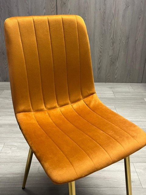 Krzesło tapicerowane AURORA VELVET BROWN GOLD