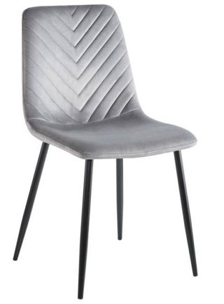 Krzesło tapicerowane TRIO VELVET LIGHT GREY