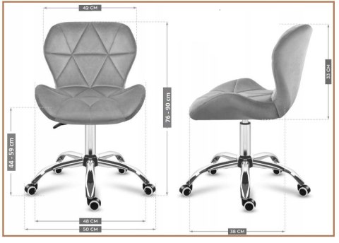 Krzesło obrotowe VASTO OFFICE FABRIC GREY SMOKE