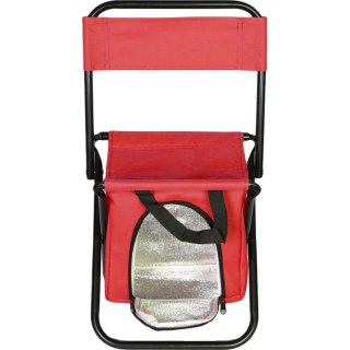 Czerwone Krzesło Turystyczne z Izolacyjną Torbą na Żywność - Aluminiowe, Poręczne i Odporne na Warunki Atmosferyczne BS-032