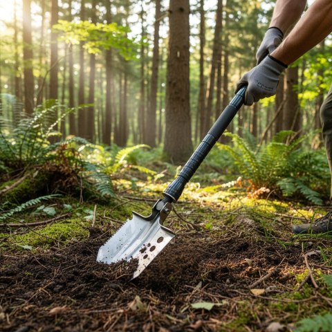 Saperka wojskowa składana łopata nóż piła krzesiwo survival camping 15w1