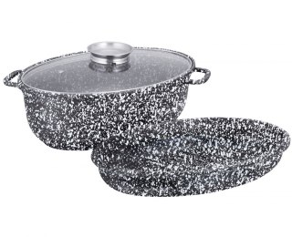 Brytfanna Marmurowa KLAUSBERG 8.0L 38cm 3 Elementy KB-7367