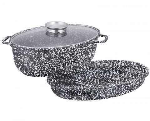 Brytfanna Marmurowa KLAUSBERG 8.0L 38cm 3 Elementy KB-7367