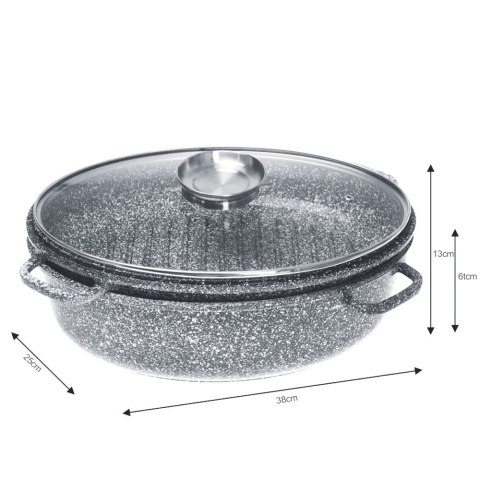 Brytfanna Marmurowa KLAUSBERG 8.0L 38cm 3 Elementy KB-7367