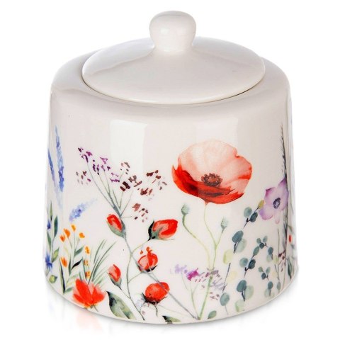 CUKIERNICZKA PORCELANOWA CUKIERNICA POJEMNIK NA CUKIER BIAŁA MAKI 320 ML ORION 155405