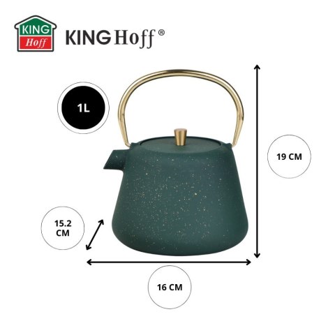 CZAJNICZEK ŻELIWNY ZAPARZACZ DO HERBATY KAWY 1.0L KINGHOFF KH-1933