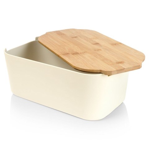 Chlebak z deską do krojenia bambusową kremowy 33x18.5x12cm VILDE 259303