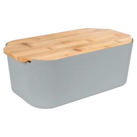 Chlebak z deską do krojenia bambusową szary 33x18.5x12cm VILDE 259302