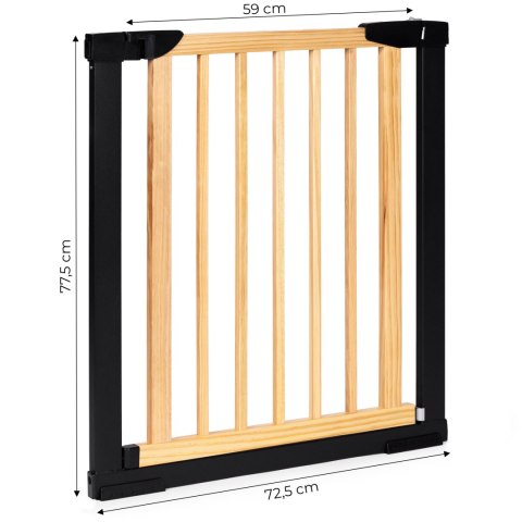 BRAMKA BARIERKA ZABEZPIECZAJĄCA 74-80 CM NA SCHODY I DRZWI METAL DREWNO ECOTOYS