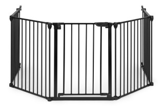 BRAMKA KOJEC BARIERKA OCHRONNA DLA DZIECI I ZWIERZĄT 5 PANELI 60 CM METAL CZARNY ECOTOYS