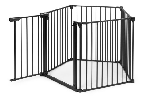 BRAMKA KOJEC BARIERKA OCHRONNA DLA DZIECI I ZWIERZĄT 5 PANELI 60 CM METAL CZARNY ECOTOYS