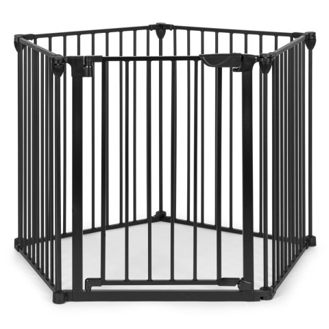 BRAMKA KOJEC BARIERKA OCHRONNA DLA DZIECI I ZWIERZĄT 5 PANELI 60 CM METAL CZARNY ECOTOYS
