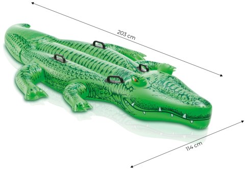 DMUCHANY KROKODYL MATERAC DO PŁYWANIA Z UCHWYTAMI 203X114 CM INTEX 58562