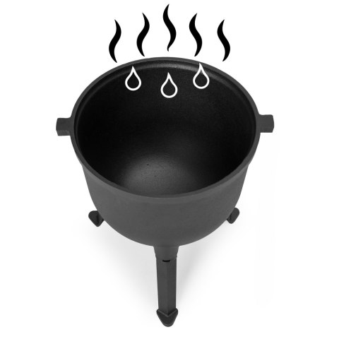 KOCIOŁEK ŻELIWNY STOJĄCY 10L GARNEK MYŚLIWSKI OGNISKO GRILL MULTIGARDEN