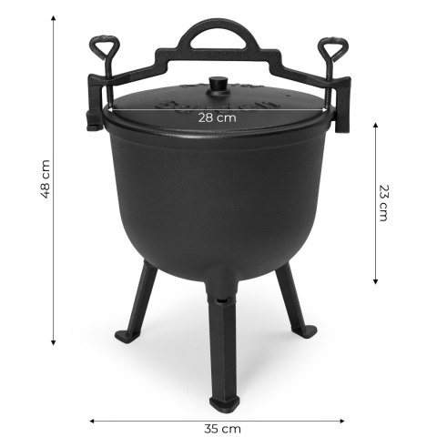 KOCIOŁEK ŻELIWNY STOJĄCY 10L GARNEK MYŚLIWSKI OGNISKO GRILL MULTIGARDEN