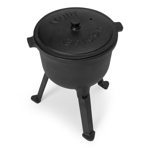 KOCIOŁEK ŻELIWNY STOJĄCY 5L GARNEK MYŚLIWSKI OGNISKO GRILL MULTIGARDEN