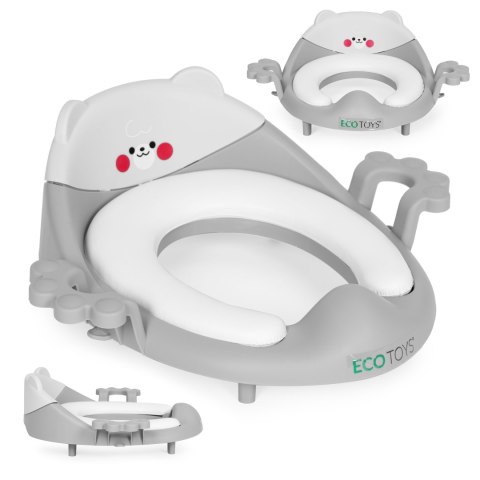 NAKŁADKA NA TOALETĘ DLA DZIECI UCHWYTY MIĘKKA PODUSZKA SZARA ECOTOYS