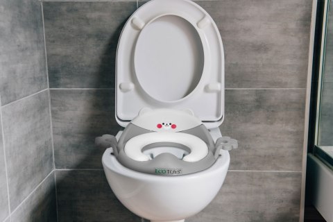 NAKŁADKA NA TOALETĘ DLA DZIECI UCHWYTY MIĘKKA PODUSZKA SZARA ECOTOYS