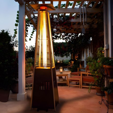 OGRZEWACZ PARASOL GAZOWY GRZEJNIK 13 KW SZKLANY NA OGRÓD PATIO REDUKTOR WĄŻ POKROWIEC MULTIGARDEN