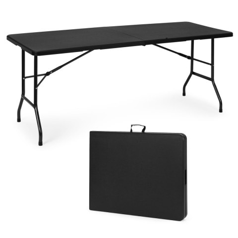 STÓŁ CATERINGOWY 180 CM SKŁADANY W WALIZKĘ CZARNY MODERNHOME