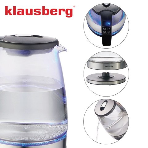 CZAJNIK ELEKTRYCZNY Z REGULACJĄ TEMPERATURY SZKLANY 1.8L KLAUSBERG KB-7887