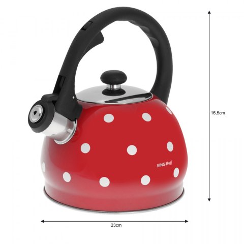 Czajnik Emaliowany Czerwony W Groszki KiNGHOFF 2.0L KH-1049