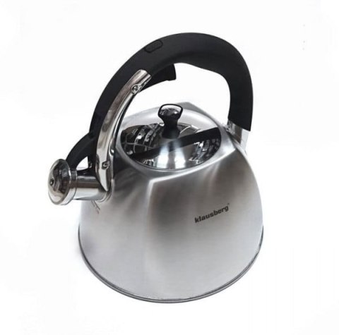 Czajnik Stalowy Z Gwizdkiem Satynowy Szary INOX KLAUSBERG 3.0L KB-7015