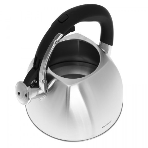 Czajnik Stalowy Z Gwizdkiem Satynowy Szary INOX KLAUSBERG 3.0L KB-7015