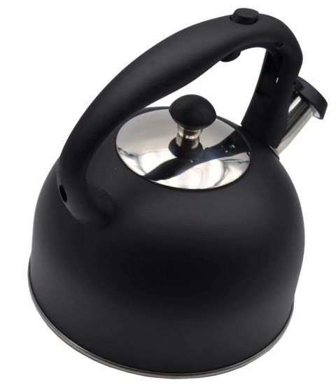 Czajnik stalowy z gwizdkiem tradycyjny na gaz indukcję 2.5L czarny mat BRUNBESTE BB-2362