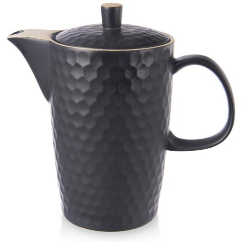 Dzbanek stołowy do kawy herbaty na herbatę ceramiczny czarny TEA TIME 1.3L ORION 156013