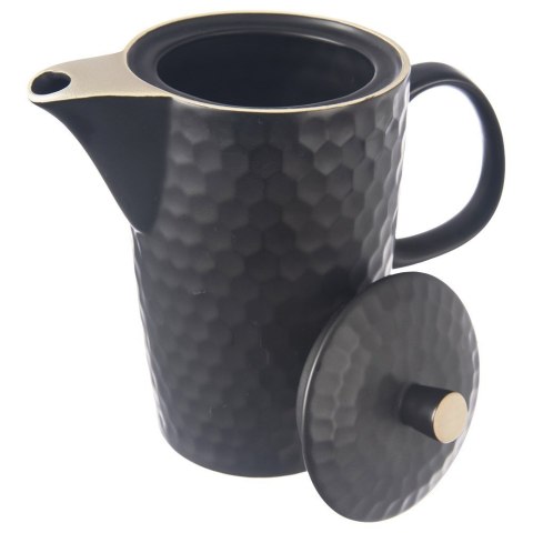 Dzbanek stołowy do kawy herbaty na herbatę ceramiczny czarny TEA TIME 1.3L ORION 156013