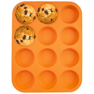 FORMA DO PIECZENIA 12 MUFFINEK BABECZEK BABECZKI SILIKONOWA POMARAŃCZOWA SILLINIE ORION 151719