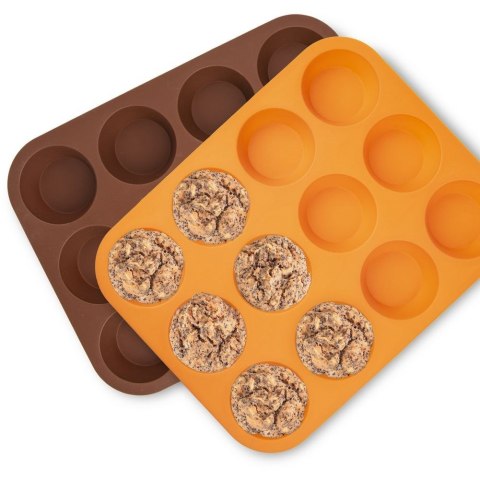 FORMA DO PIECZENIA 12 MUFFINEK BABECZEK BABECZKI SILIKONOWA POMARAŃCZOWA SILLINIE ORION 151719