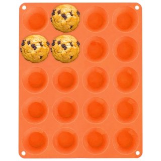 FORMA DO PIECZENIA 20 MINI MUFFINEK BABECZEK BABECZKI SILIKONOWA POMARAŃCZOWA SILLINIE ORION 151764