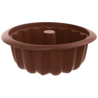 Forma Do Pieczenia Babki Ciasta Silikonowa Z Kominem Brązowa 26cm SILLINIE ORION 151732