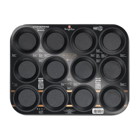 FORMA DO PIECZENIA MUFFINÓW x12 BERLINGER HAUS METALLIC ROSE GOLD BH-6473