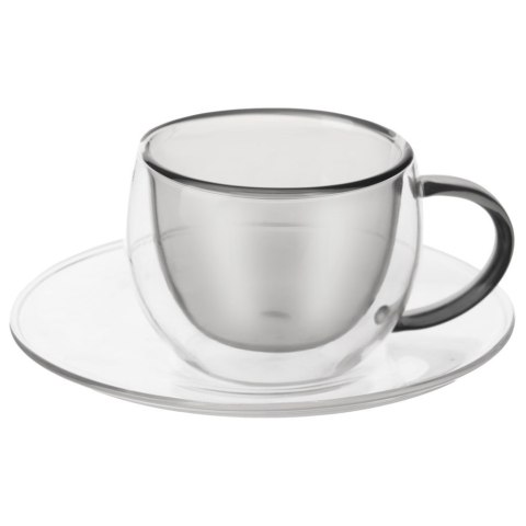 Filiżanki termiczne ze spodkiem do kawy espresso DOUBLE 90ml 2 sztuki ORION 129493