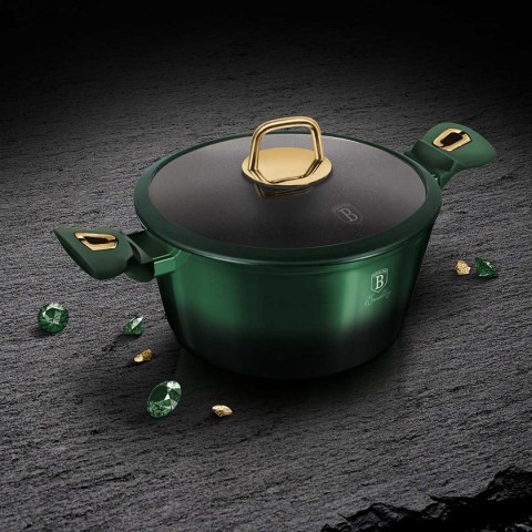 GARNEK GRANITOWY 4.1L 24CM BERLINGER HAUS METALLIC LINE EMERALD BH-6058