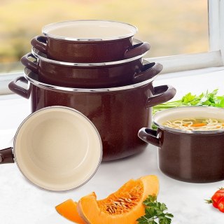 Garnek emaliowany indukcja na indukcję gaz BROWN duży 30 cm 10L ORION 113351